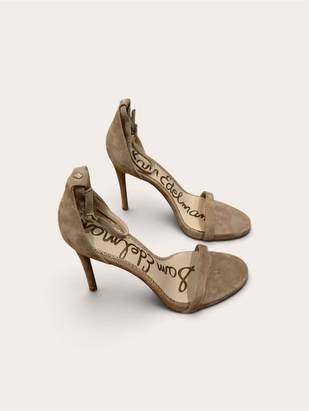 Sam Edelman Beige Suede Heeled Sandals
